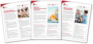 montage of fact sheets from American Heart Association
